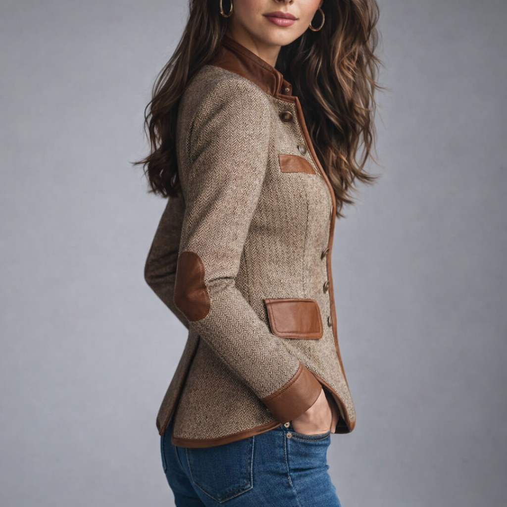 Yvanna - Casaco de Tweed Elegante e Clássico