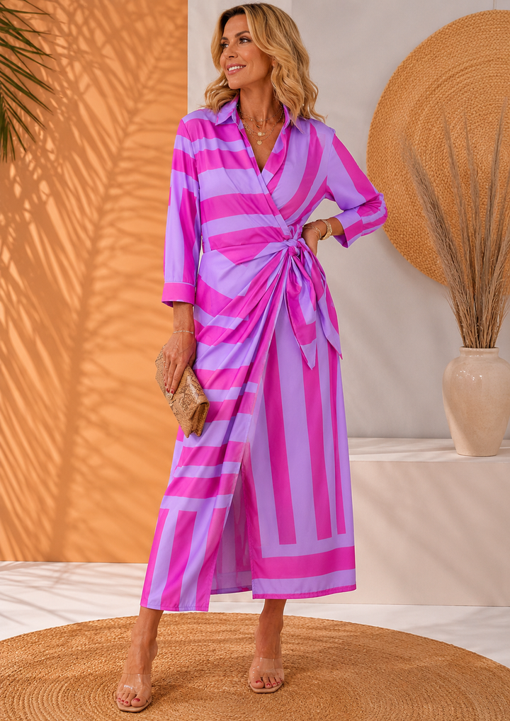 Olivera - Vestido Maxi Elegante Com Laço