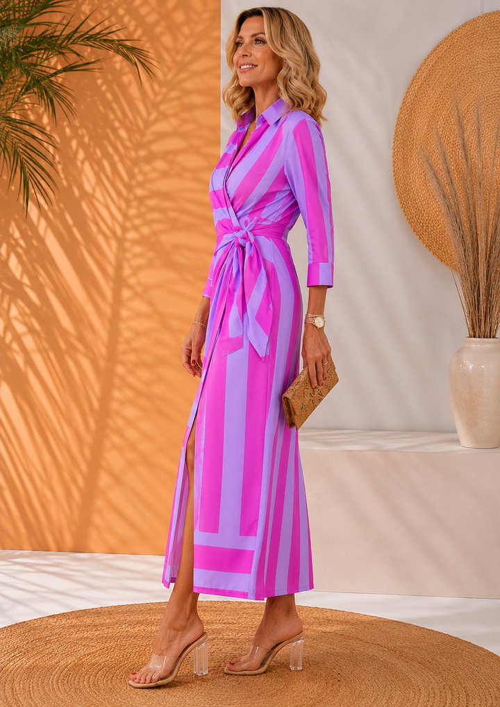 Olivera - Vestido Maxi Elegante Com Laço