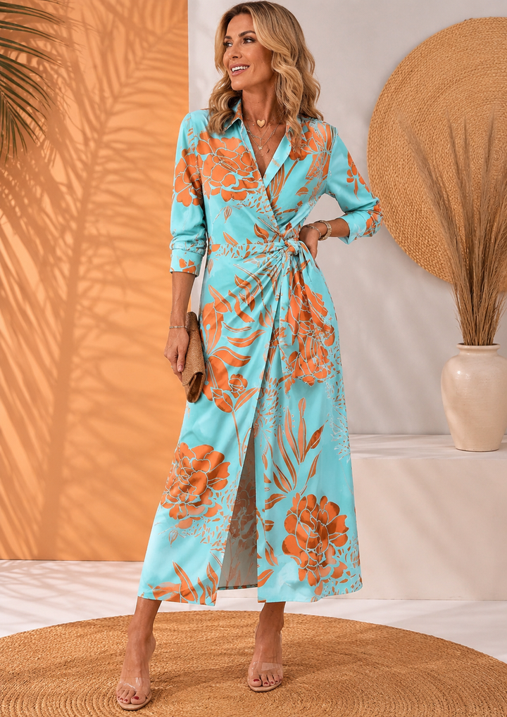 Olivera - Vestido Maxi Elegante Com Laço