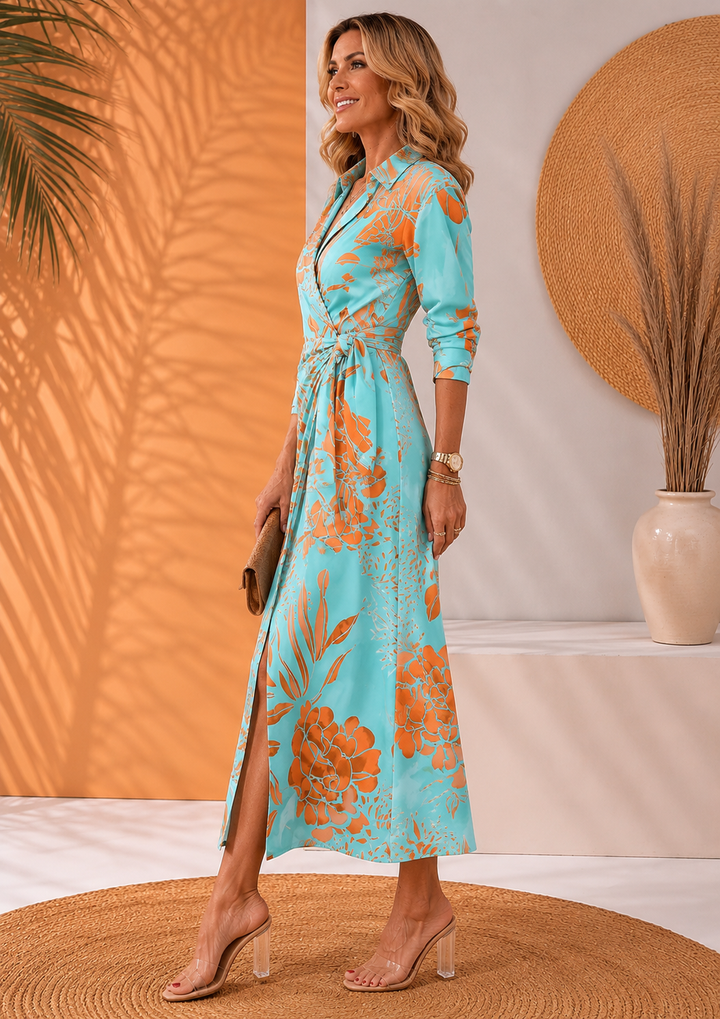 Olivera - Vestido Maxi Elegante Com Laço