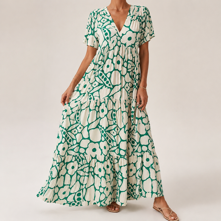 Myrona - Vestido Maxi Floral Respirável