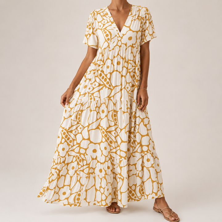 Myrona - Vestido Maxi Floral Respirável