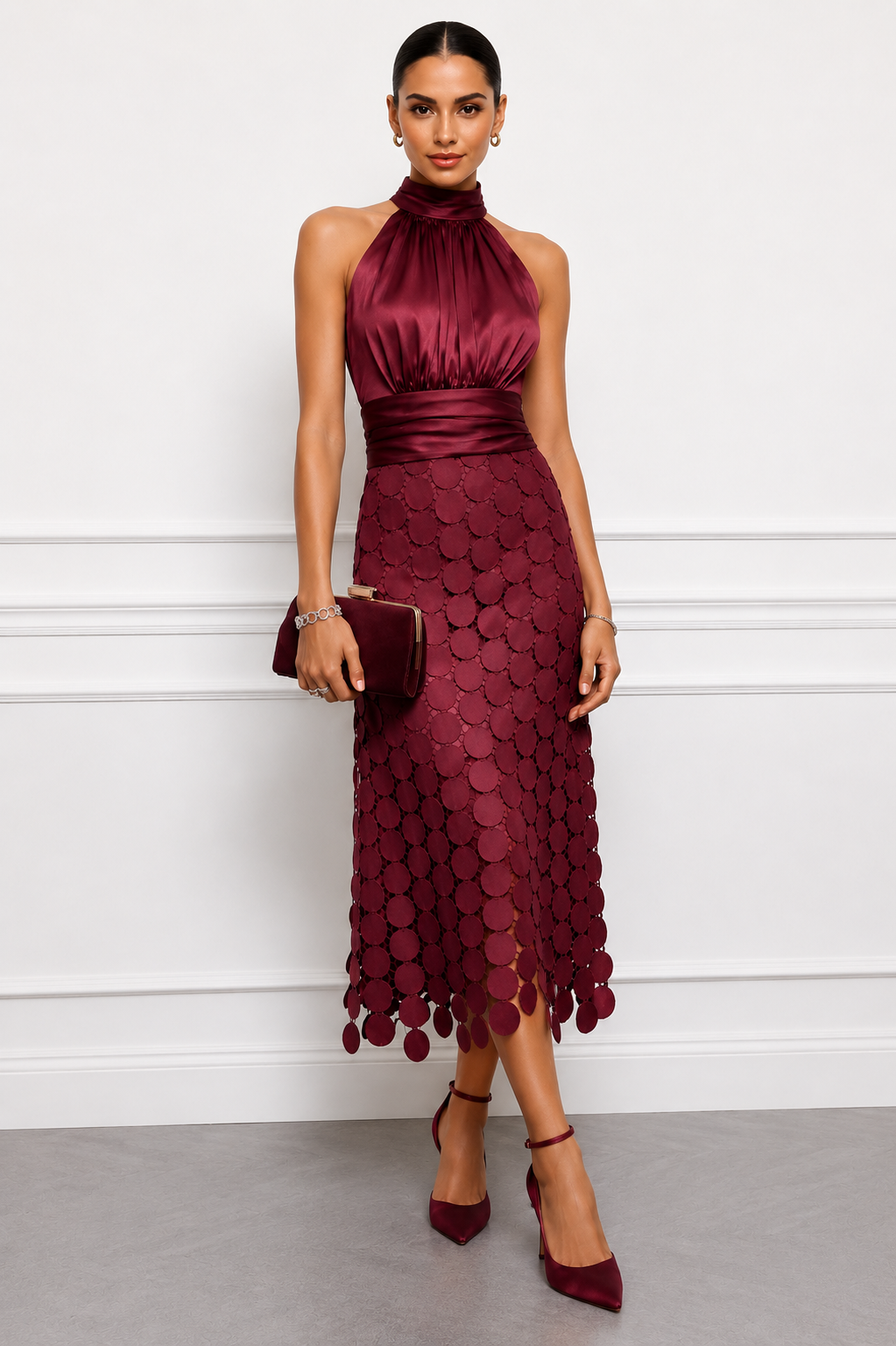 Rinldo - Vestido Middi Para Cerimónias Elegantes