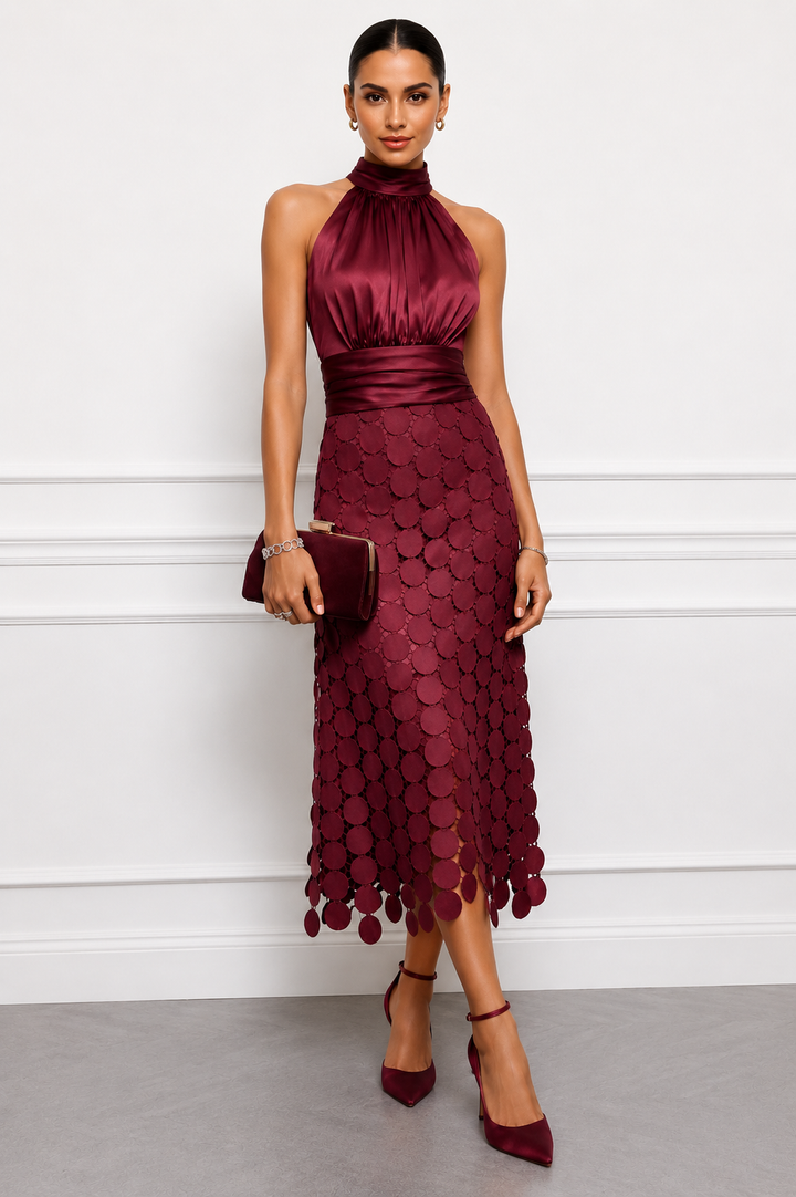 Rinldo - Vestido Middi Para Cerimónias Elegantes
