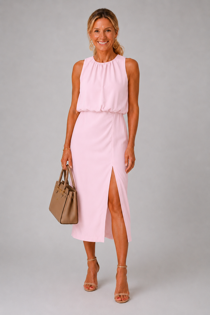 Antoinette - Vestido Middi Com Fenda Lateral