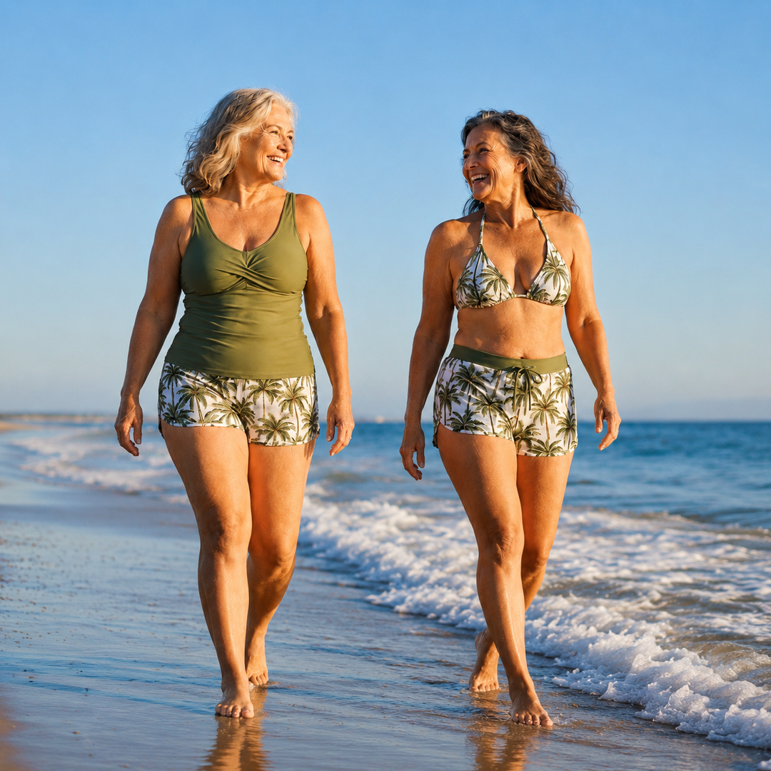 Meaghan - Conjunto De Três Peças Tankini E Saída De Praia