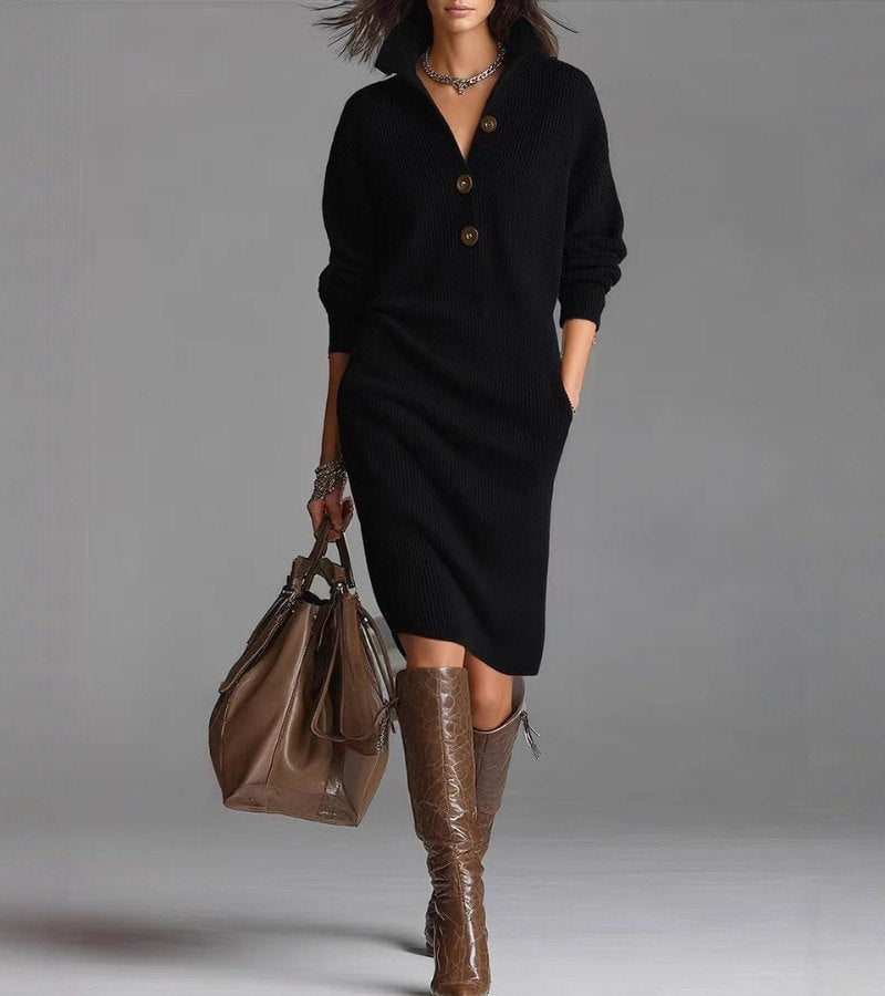 Perona - Vestido De Malha Elegante Com Botões