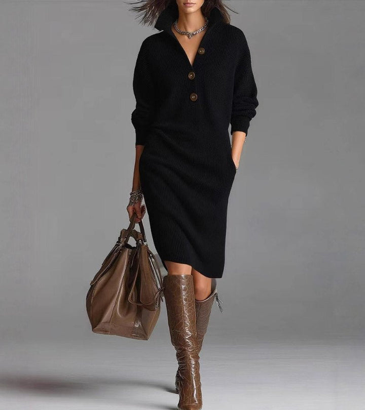 Perona - Vestido De Malha Elegante Com Botões