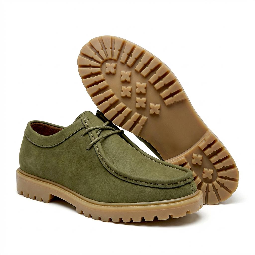 Jasson - Sapatos de Camurça Com Biqueira em Forma de Mocassim e Atacadores