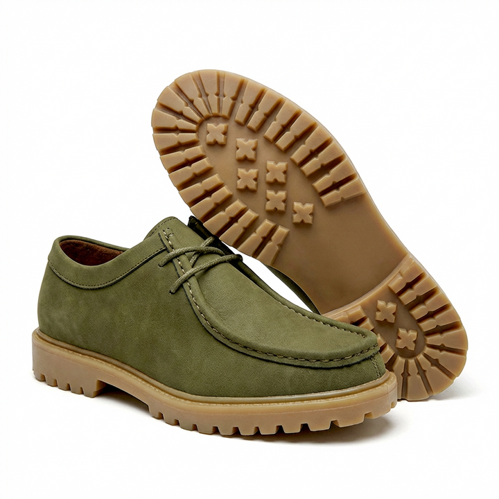 Jasson - Sapatos de Camurça Com Biqueira em Forma de Mocassim e Atacadores