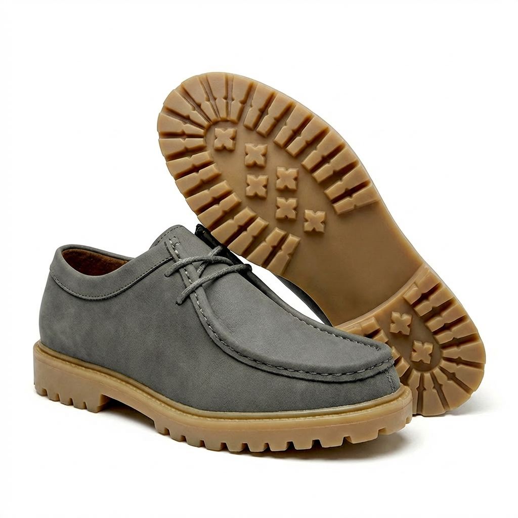 Jasson - Sapatos de Camurça Com Biqueira em Forma de Mocassim e Atacadores