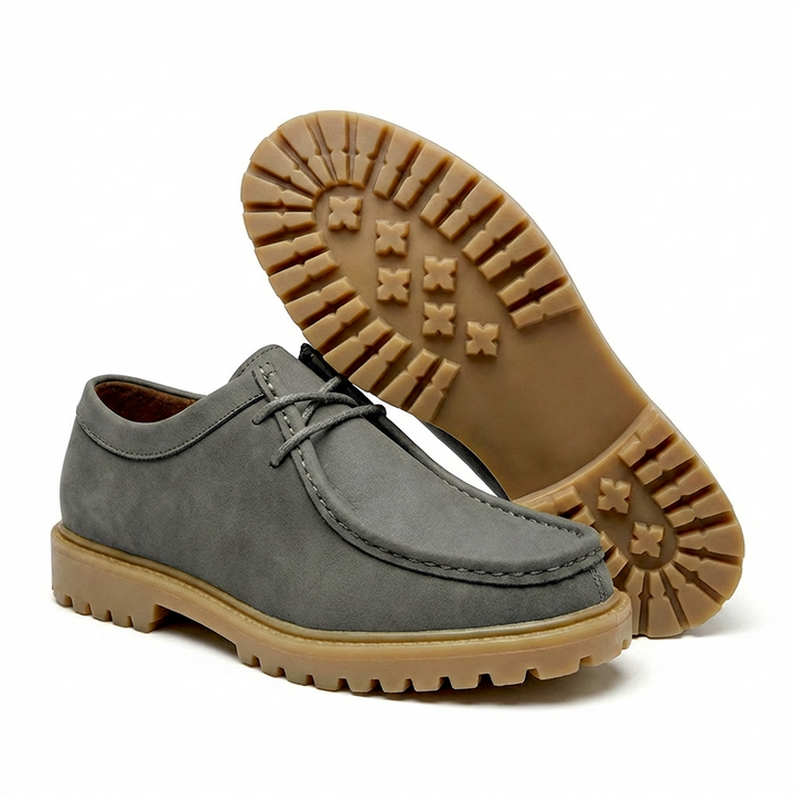 Jasson - Sapatos de Camurça Com Biqueira em Forma de Mocassim e Atacadores