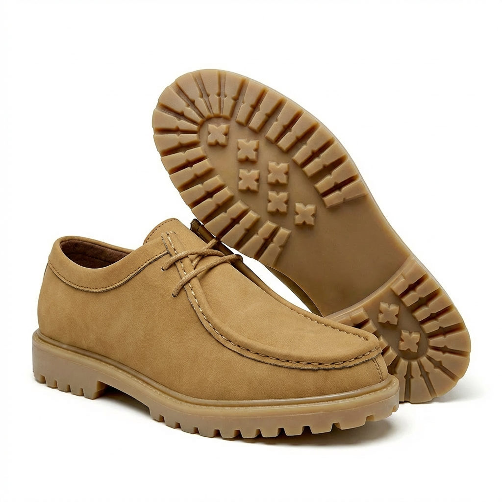 Jasson - Sapatos de Camurça Com Biqueira em Forma de Mocassim e Atacadores
