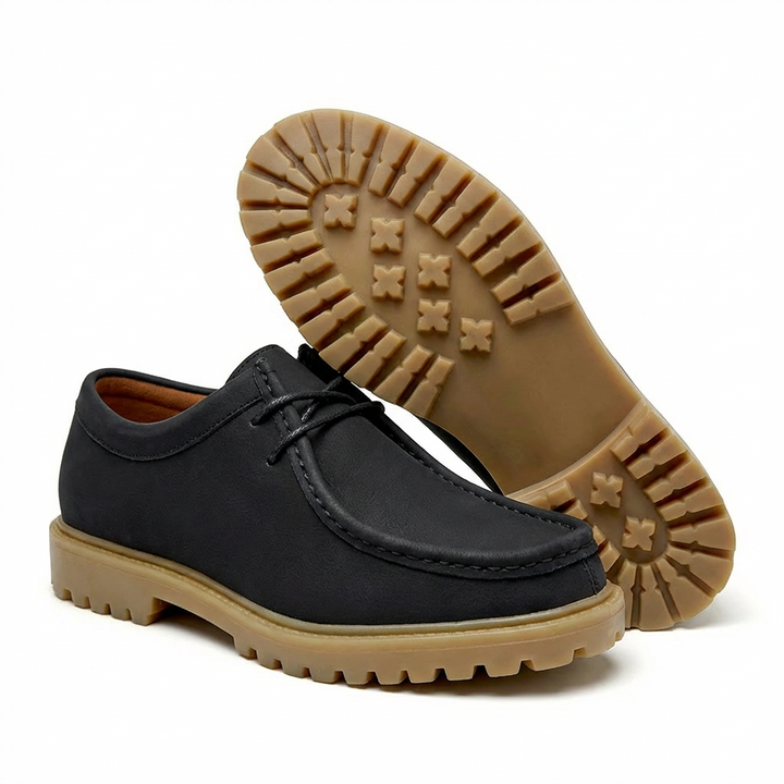 Jasson - Sapatos de Camurça Com Biqueira em Forma de Mocassim e Atacadores