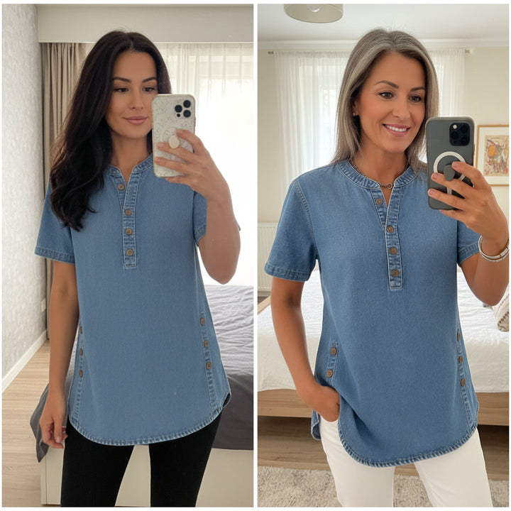 Julina - Blusa De Ganga De Corte Largo