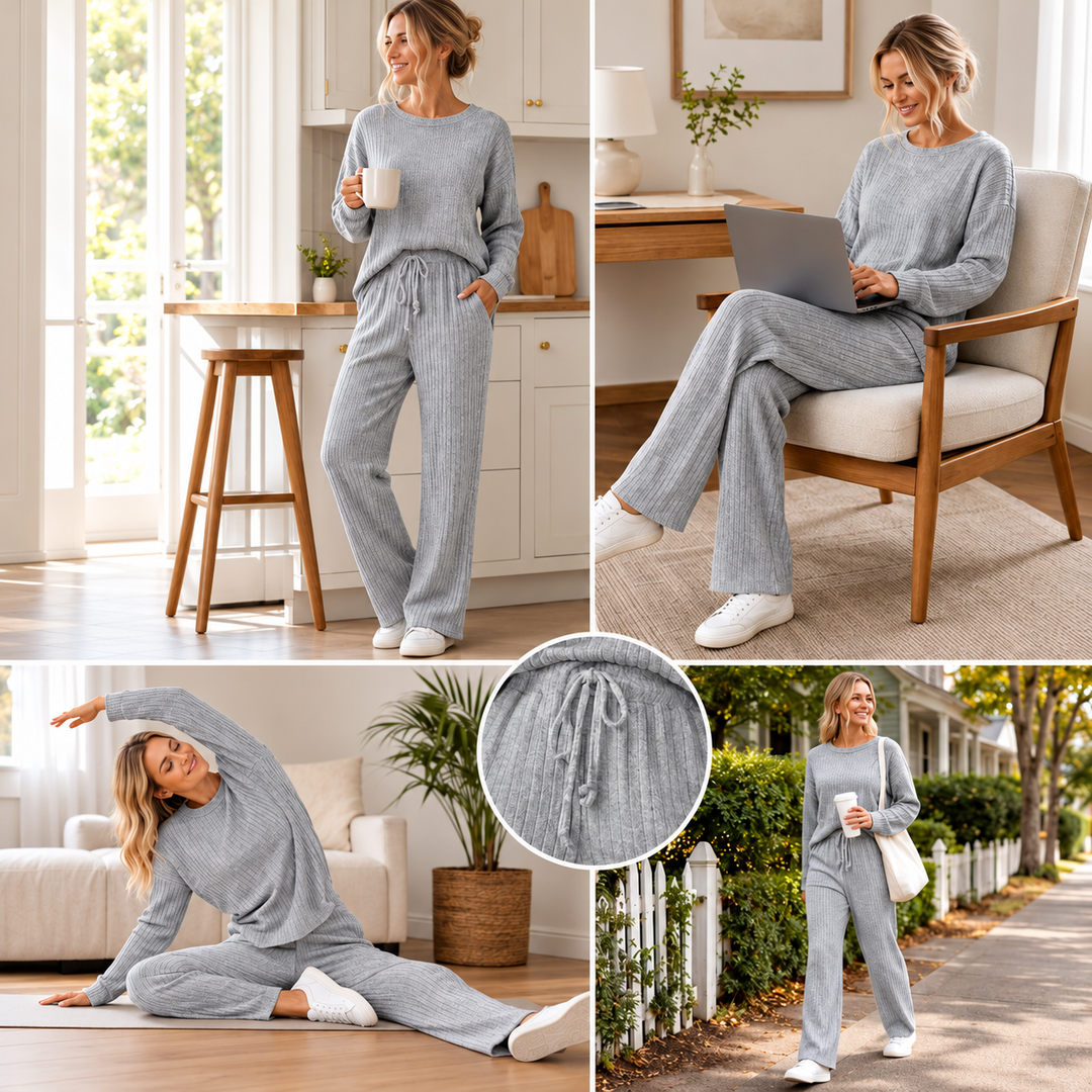 Lesana - Conjunto De Duas Peças Com Riscas, De Estilo Desportivo