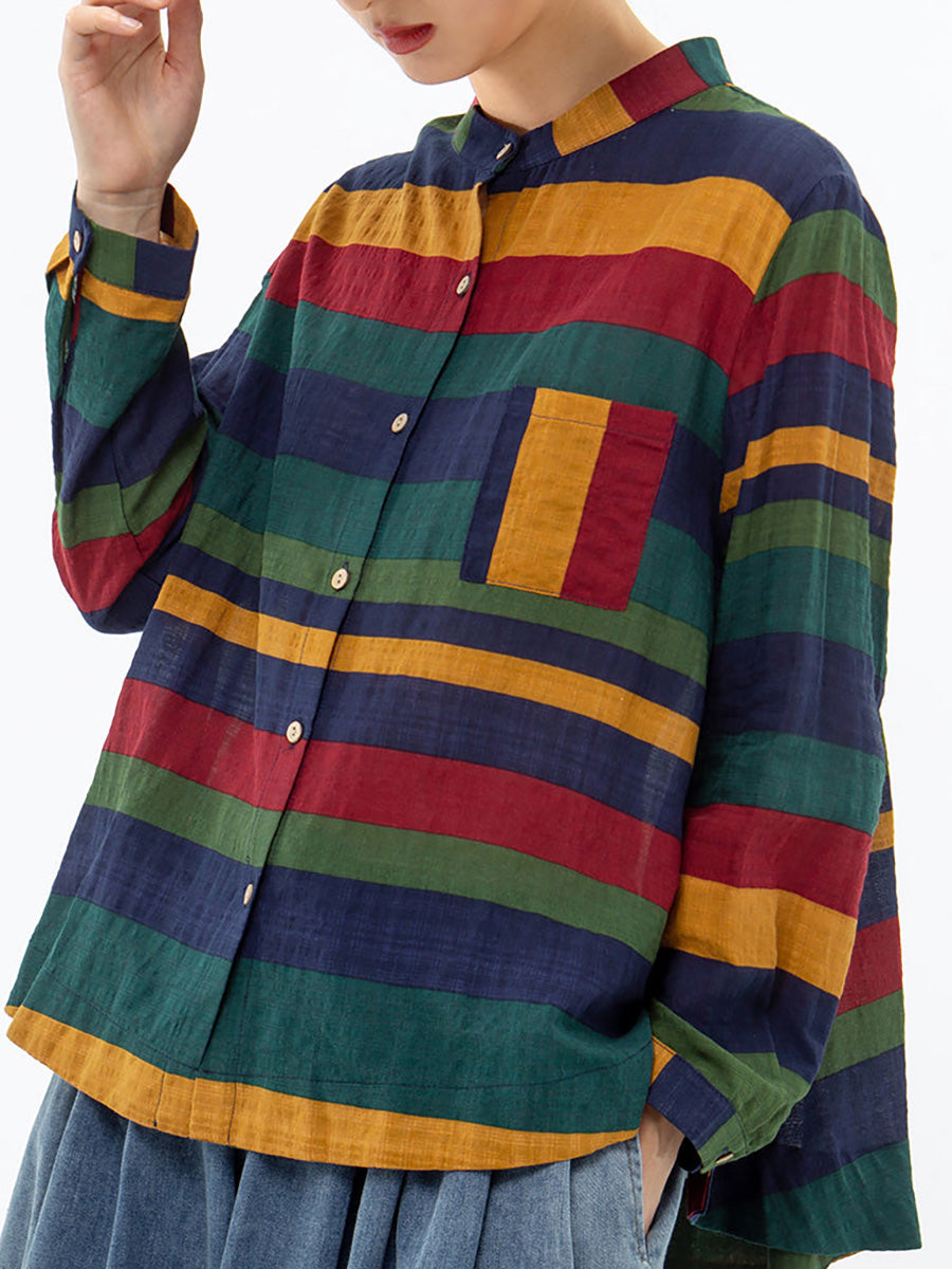 Aelina - Camisa De Manga Comprida Às Riscas