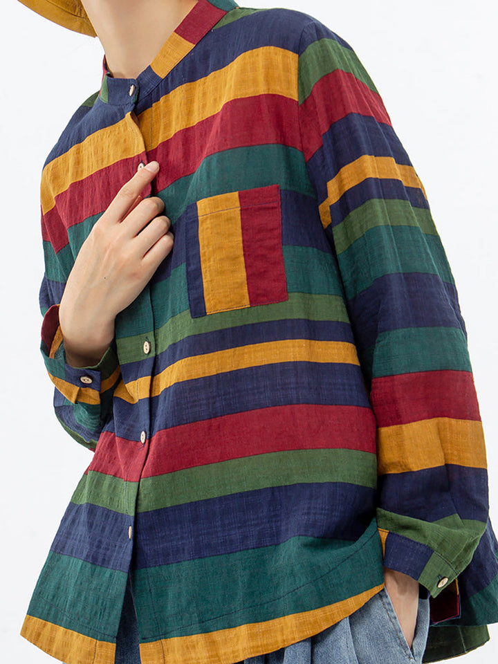 Aelina - Camisa De Manga Comprida Às Riscas