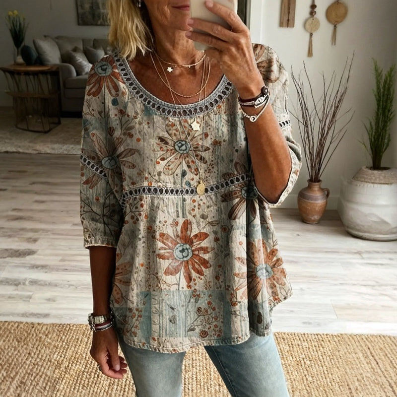 Hannia - Camisola Casual De Estilo Vintage