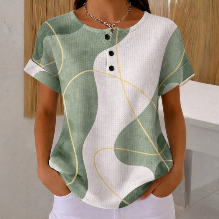 Alvarado - Blusa Casual com Blocos de Cor