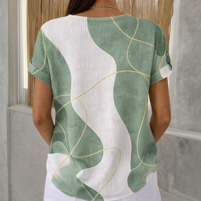 Alvarado - Blusa Casual com Blocos de Cor