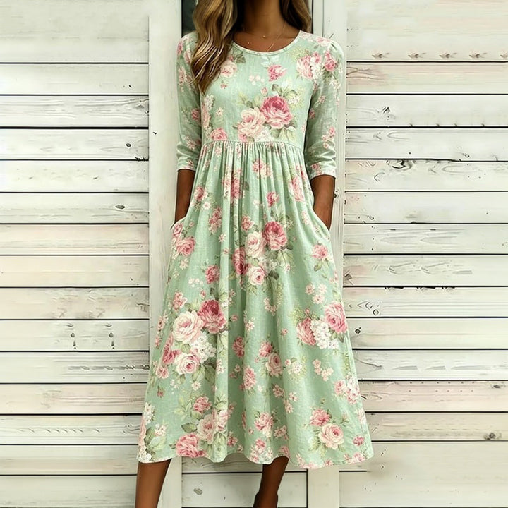 Liniza - Vestido Com Estampado Floral Vintage