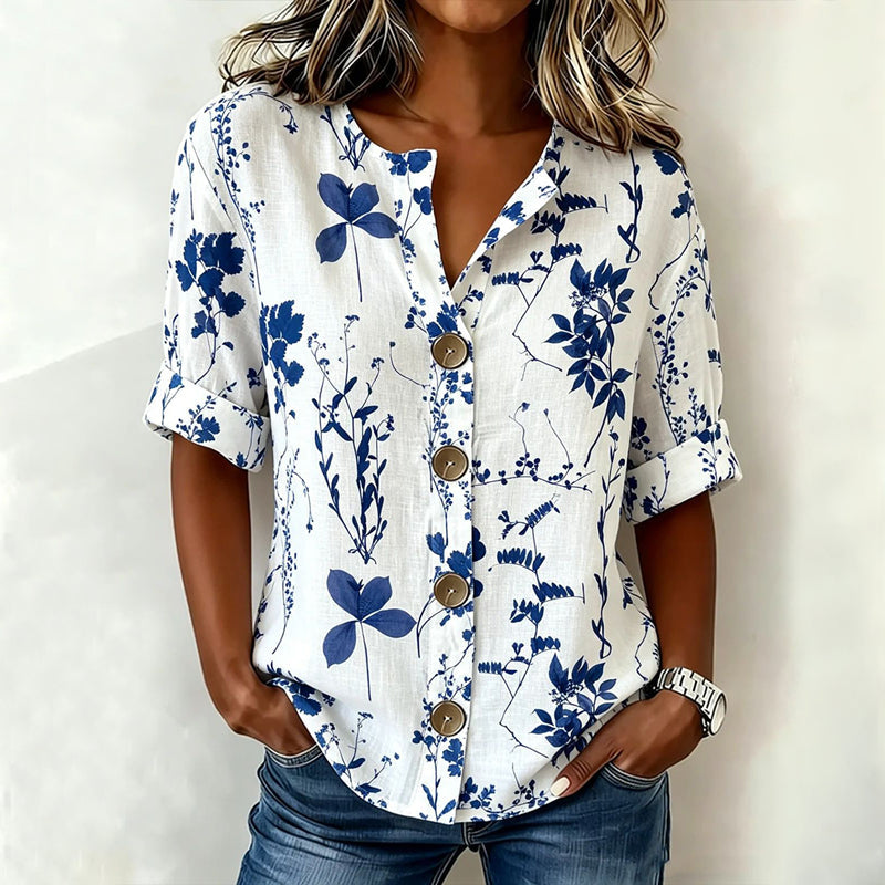 Soora - Blusa Com Estampado Vintage De Folhas