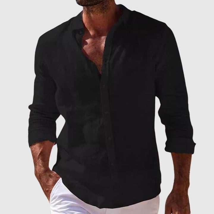 Derrik - Camisa Elegante De Linho Com Estilo Costeiro