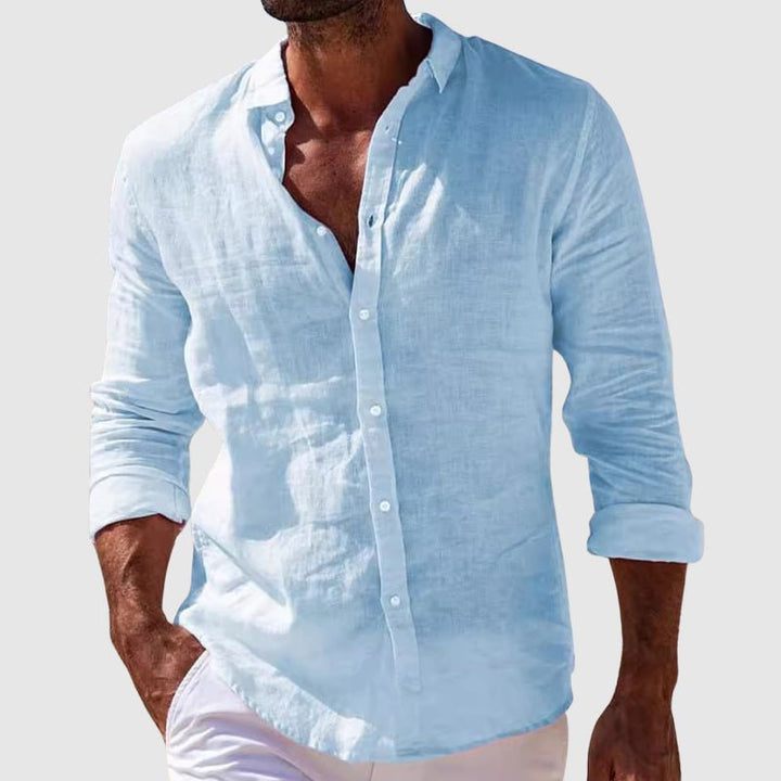 Derrik - Camisa Elegante De Linho Com Estilo Costeiro