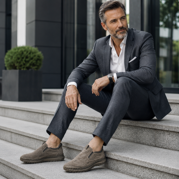 Traveis - Sapatos slip on com Painéis Elásticos e Solas Texturadas