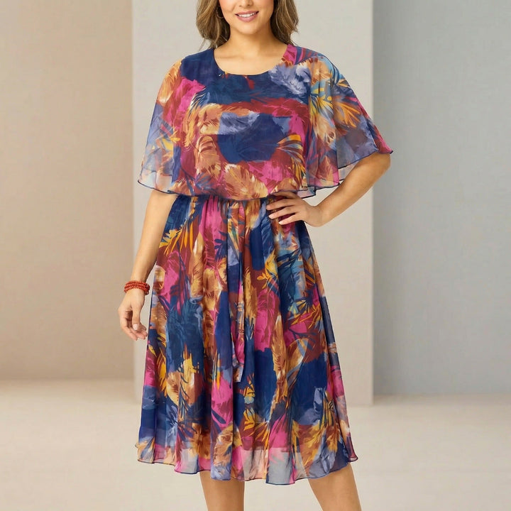 Irenen - Vestido Midi em Chiffon com Estampado Floral
