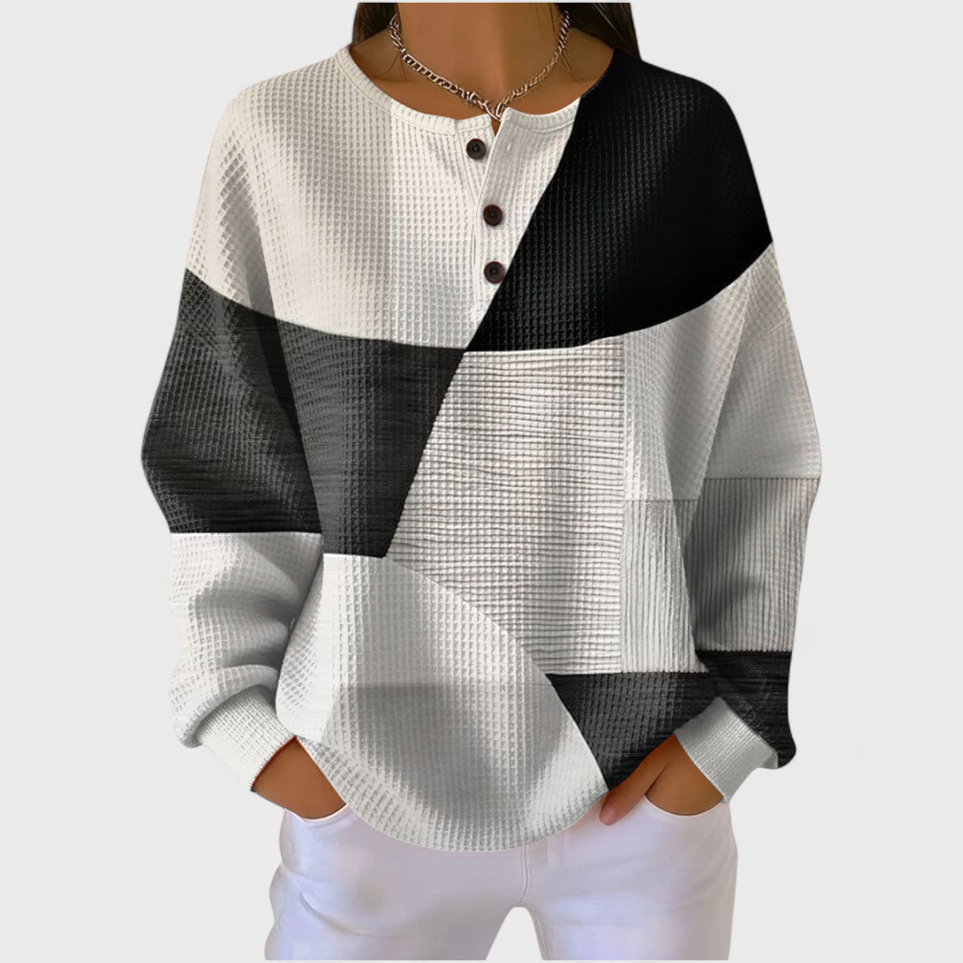 Senja - Camisola Em Blocos Com Botão