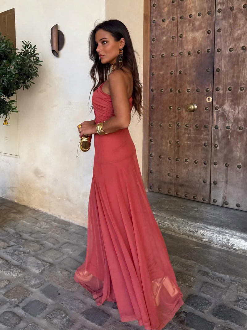 Dainia - Vestido Maxi De Malha Com Um Ombro