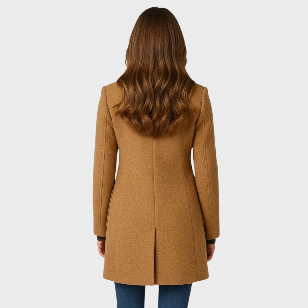 Ellarose - Casaco Elegante De Lã Com Botões