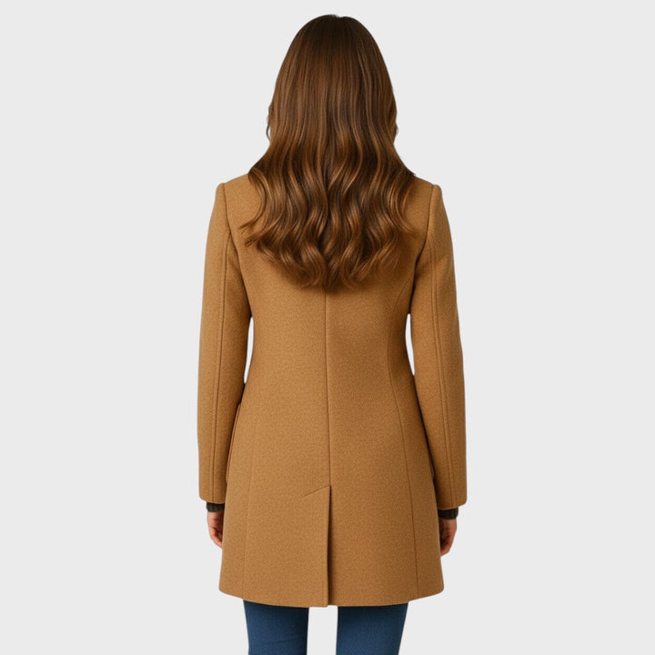 Ellarose - Casaco Elegante De Lã Com Botões