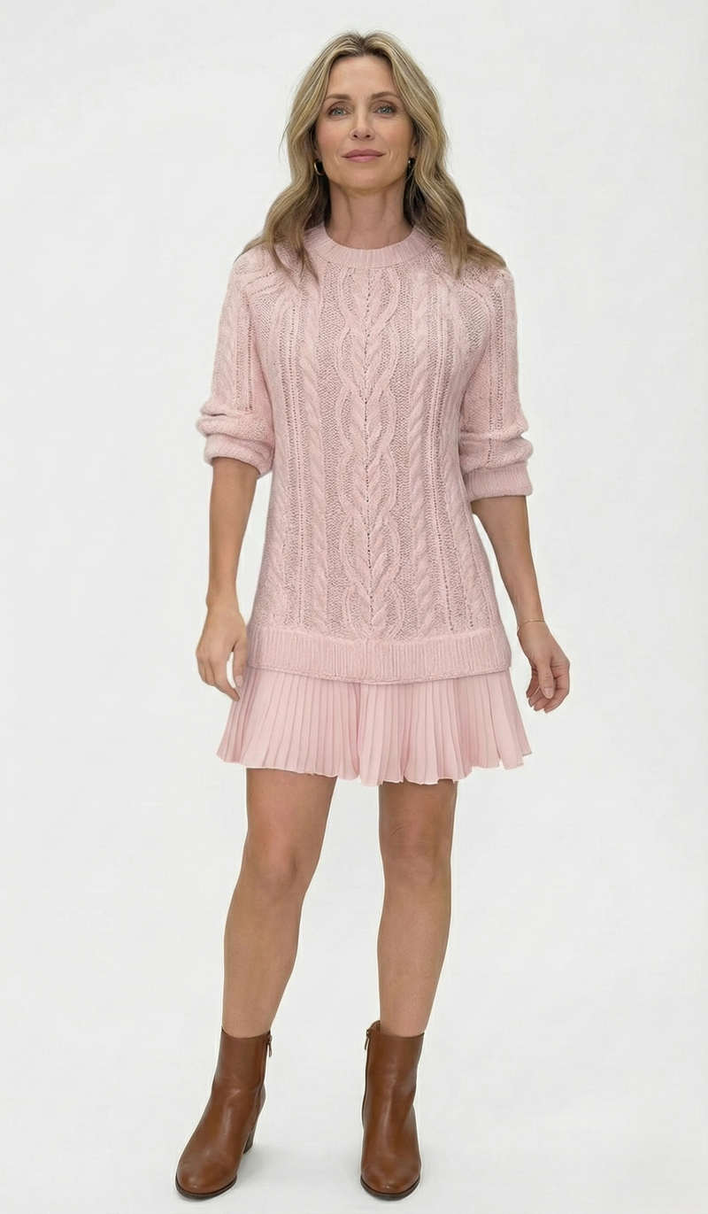 Dilin - Vestido De Malha Com Padrão Trançado