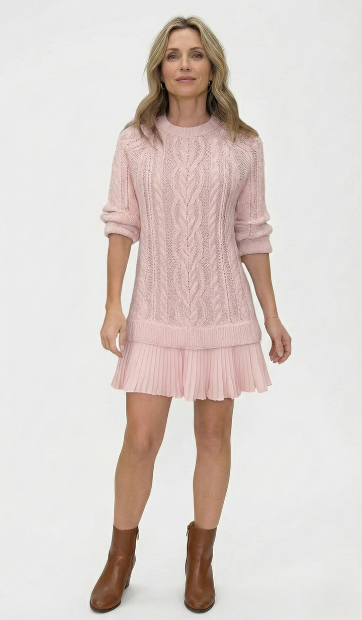 Dilin - Vestido De Malha Com Padrão Trançado