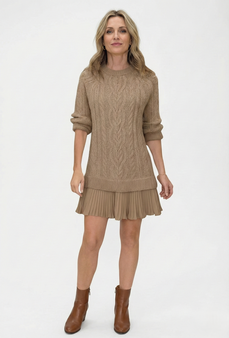 Dilin - Vestido De Malha Com Padrão Trançado