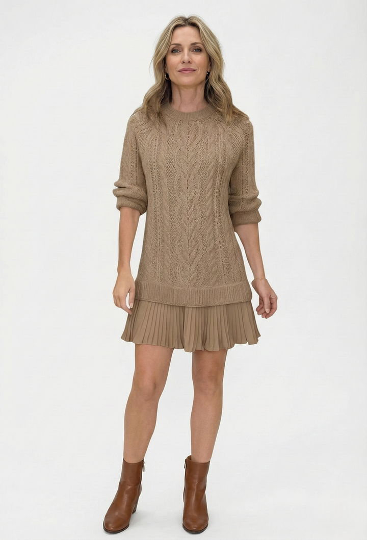 Dilin - Vestido De Malha Com Padrão Trançado