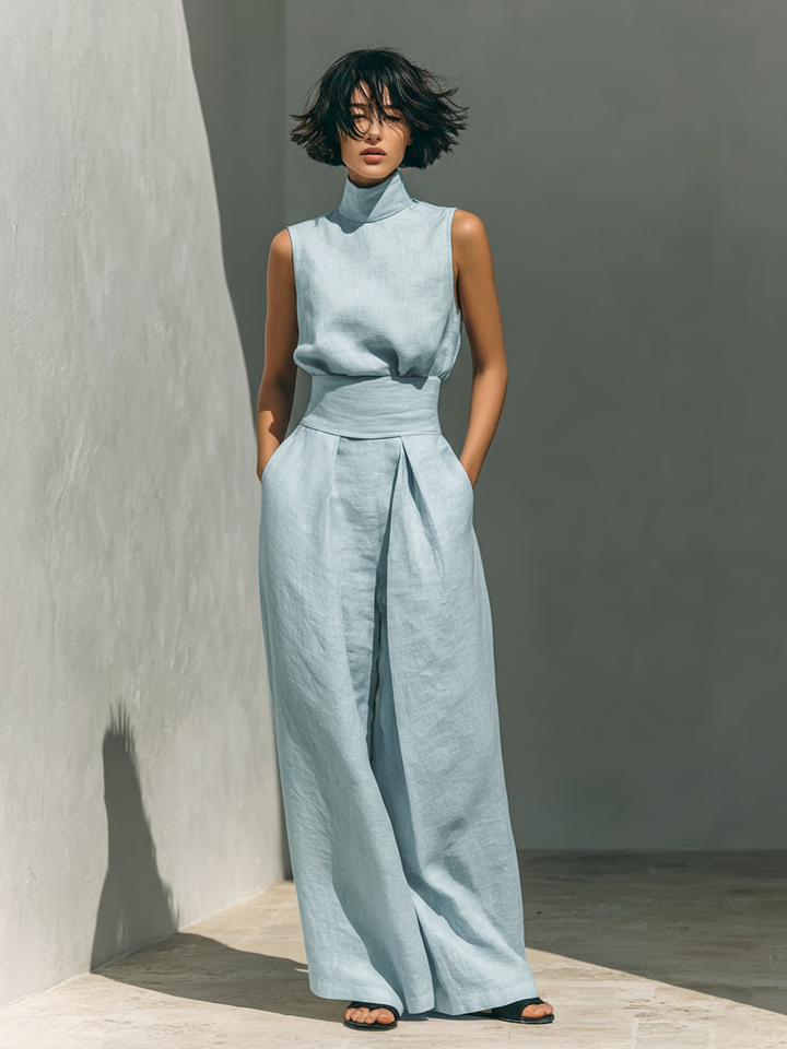 Vlatka - Conjunto De Blusa Sem Mangas e Calças Largas
