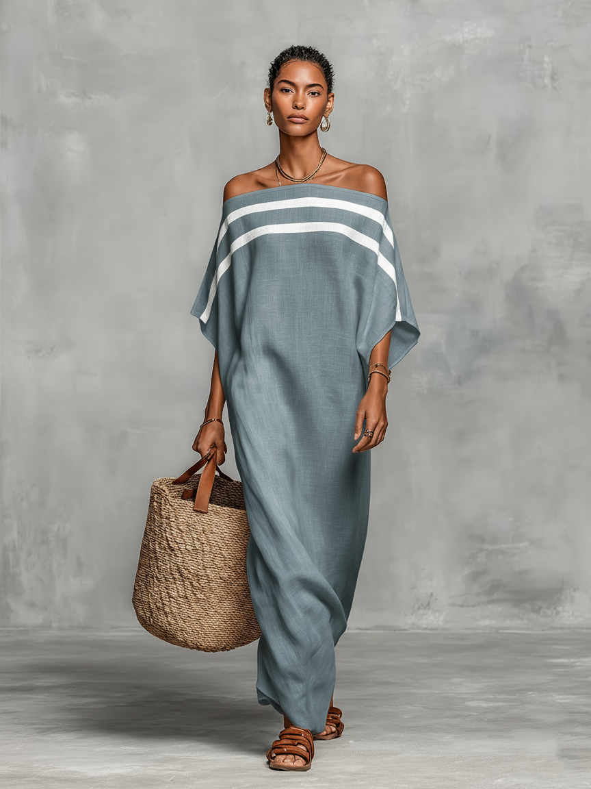 Vilina - Vestido Longo Minimalista Em Linho