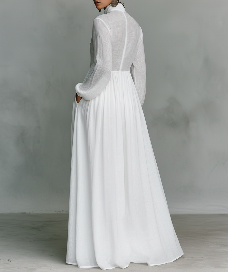 Sheilan - Vestido Maxi Elegante Com Botões