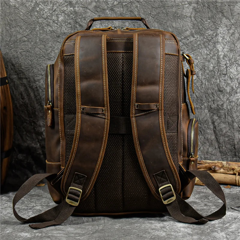 SummitCarry - Mochila De Viagem Em Couro Vintage