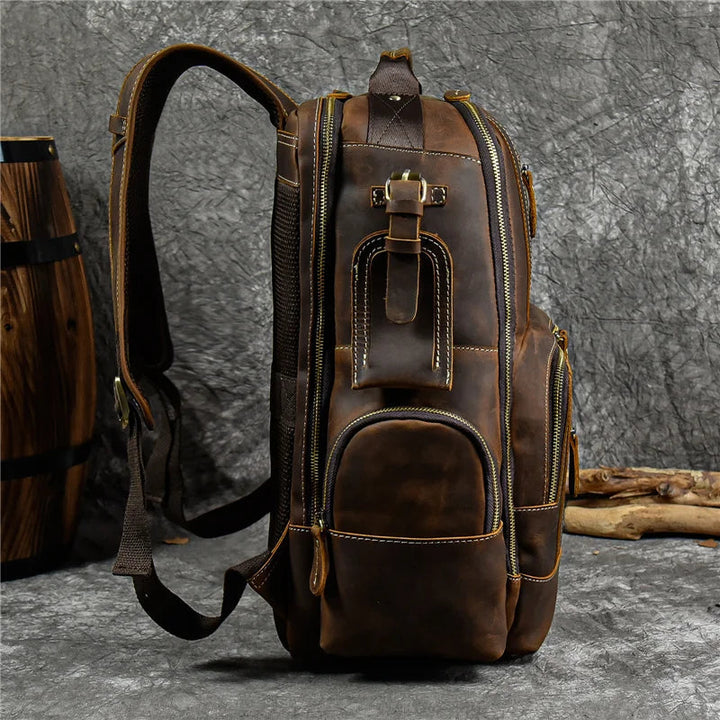 SummitCarry - Mochila De Viagem Em Couro Vintage