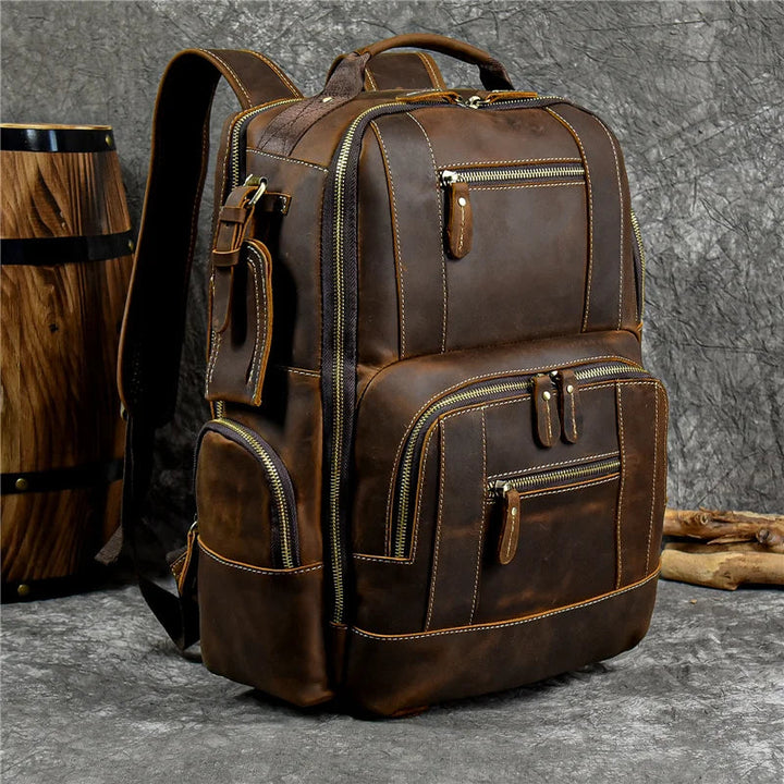 SummitCarry - Mochila De Viagem Em Couro Vintage