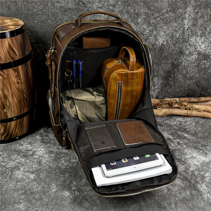 SummitCarry - Mochila De Viagem Em Couro Vintage