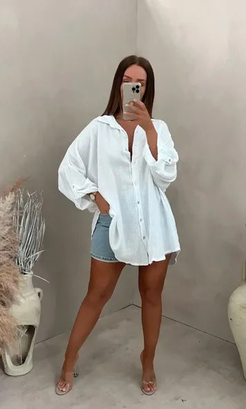 Eliza - Camisa de Algodão Oversized Hórus