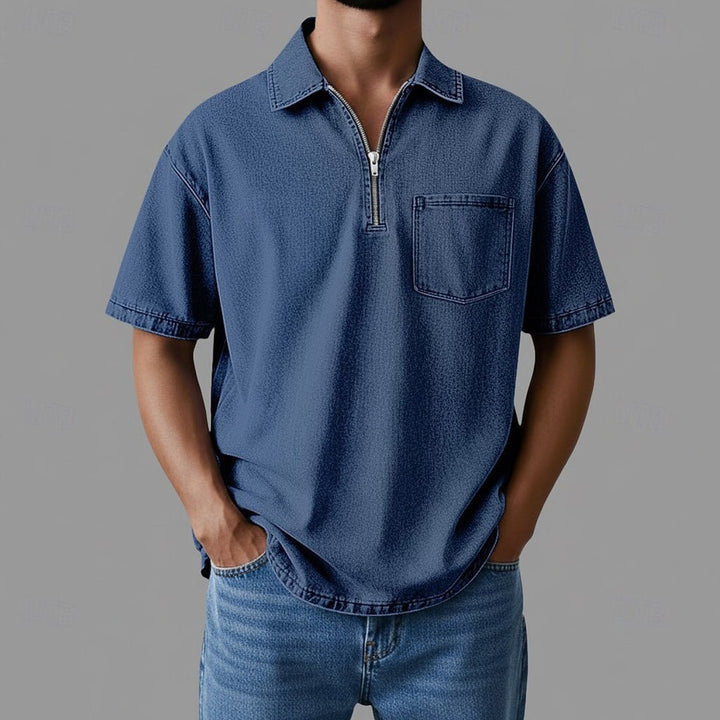 Alhan - Camisa Com Fecho DenimCore