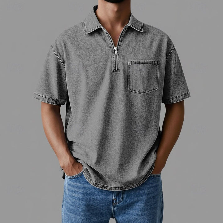 Alhan - Camisa Com Fecho DenimCore